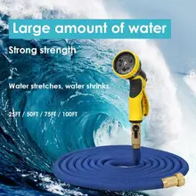 Универсальный 25FT-100FT удлиняемый садовый шланг волшебный гибкий шланг для воды пластиковые шланги трубы с распылителем полива Горячая