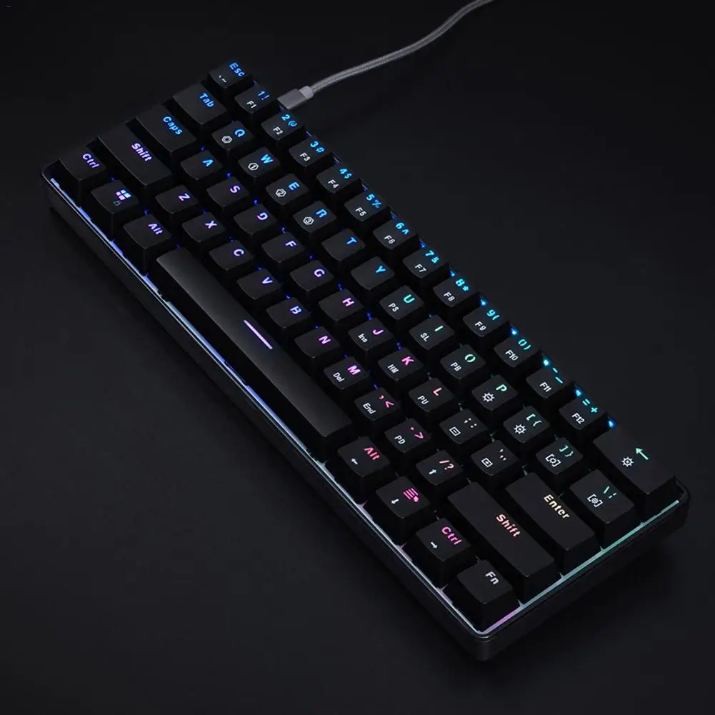 

61 Key Mechanical Keyboard USB Wired LED Backlit Axis Gaming Mechanical Keyboard For Desktop support backlight