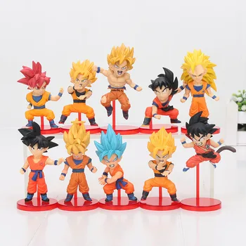 

Dragon Ball 5pcs/set Son Gokou Action Figures Young Gokou Super Saiyan Doll PVC figure Toys Brinquedos Anime 5-8cm