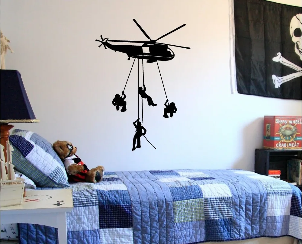 Buy Removable Army Helicopter Wall Sticker Vinyl Decal