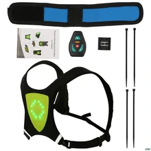 Велосипедный жилет Беспроводной дистанционного Управление указатель поворота свернуть Предупреждение велосипедные шлемы безопасности в ночное время, светодиодный светильник USB Перезаряжаемые светоотражающие