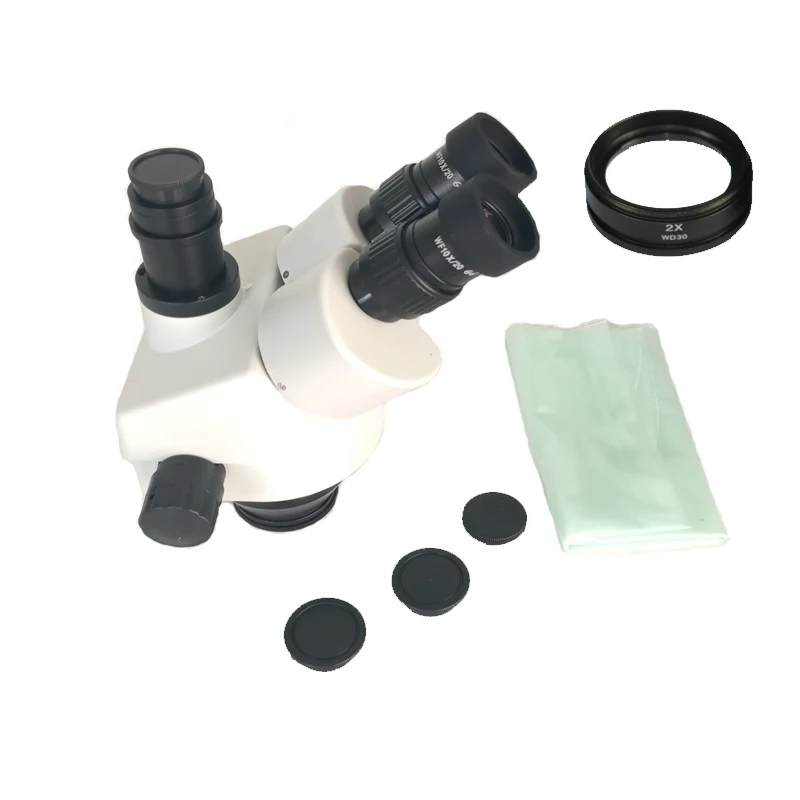 7X-90X Simul-Focal Trinocular Zoom Stereo Microscope Head WF10X/20 SZM2.0X WD30mm Microscopio Magnification zoom | Инструменты