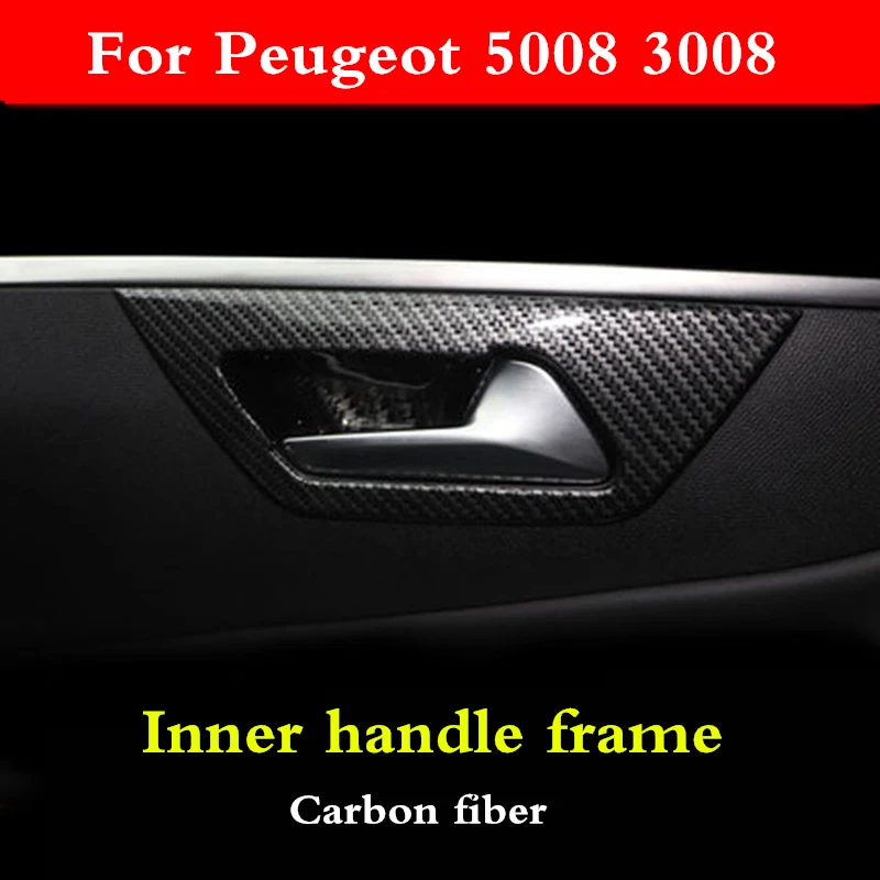 Для Peugeot 5008 3008GT 2017 2018 2019 Автомобильная внутренняя дверная чаша из углеродного