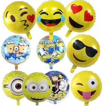 1 piece minion balloon 18 inch round Despicable balloon birthday party Foil helium balloon yellow man cartoon air globos 14 type