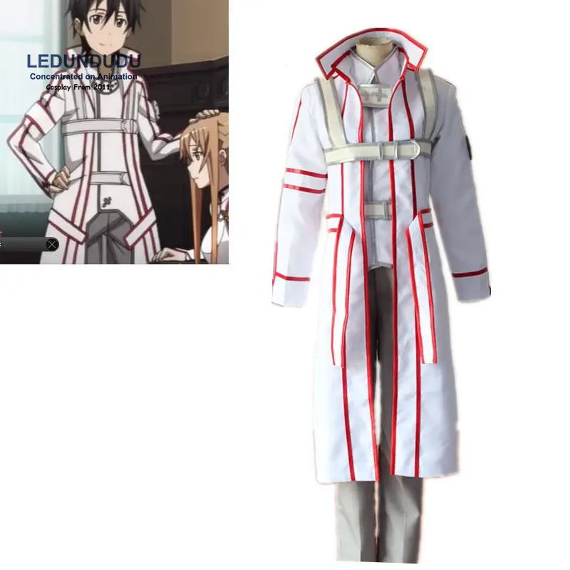 

Anime Sword Art Online Cosplay Costumes SAO Kirigaya Kazuto Knights of the Blood Kirito Uniform Fancy Party Outfit for Halloween