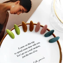 AOMU Simple S925 Sterling Silver Pin Geometric Enamel Green Stud Earrings for Women Girl Party Gift Jewelry Bijoux Accessories