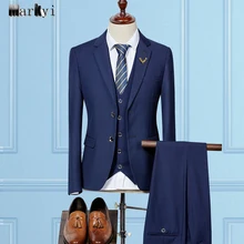 MarKyi fashion men suits for wedding 2016 famous brand men suit slim fit single breasted groom wedding suit plus size 3xl 