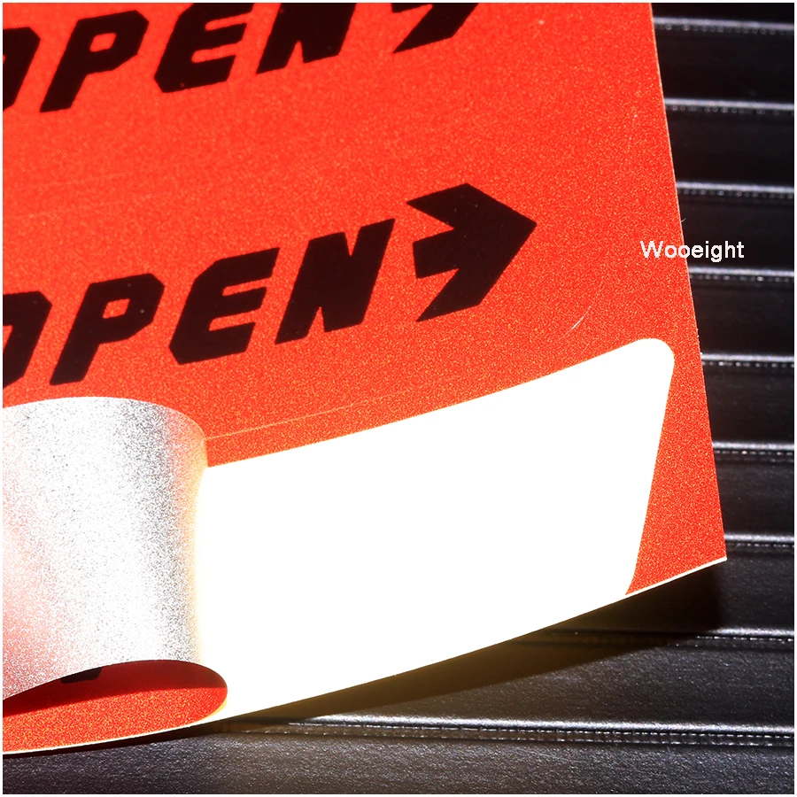 Wooeight 4Pcs Car Styling Anti-collision Warning Sticker Affixed To Open The Door Universal Reflective Safety Decals For BMW Audi Benz (8)