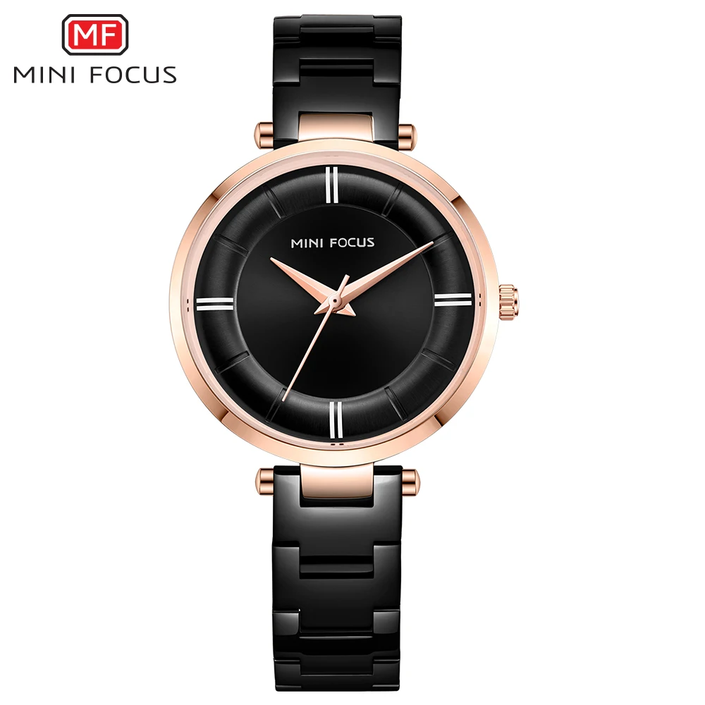 

MINI FOCUS Brand Luxury Minimalist Dress Women Watch Quartz Clock Stainless Steel Strap Contrast Color Case Ladies Wristwatches
