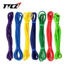 TTCZ Fitness Equipment Loop Cross Fit Tension Resistance Band Exercise Elastic Band 6 Color Rubber Expander Band Pull belt 208cm