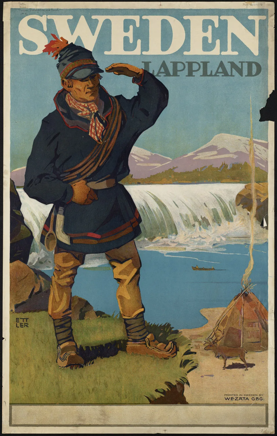 Sweden Vintage Travel Poster Sweden. Lappland Classic Canvas Paintings