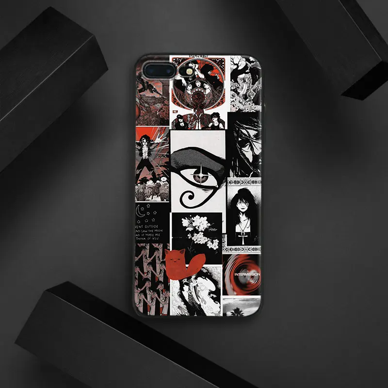 

Gothic Comics Black Style collages Art Tpu Soft Silicone Phone Case Cover Shell For Apple IPhone 5 5s SE 6 6s 7 8 Plus X 10