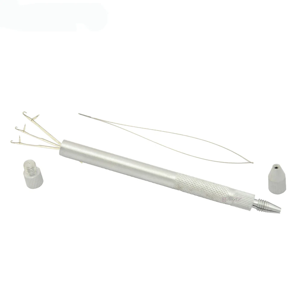 

New Crochet Handle Aluminum Hooks Needles Knitting Set Weave Knit Soft Set(1 Handle + 3 Hook + 1 Loop)