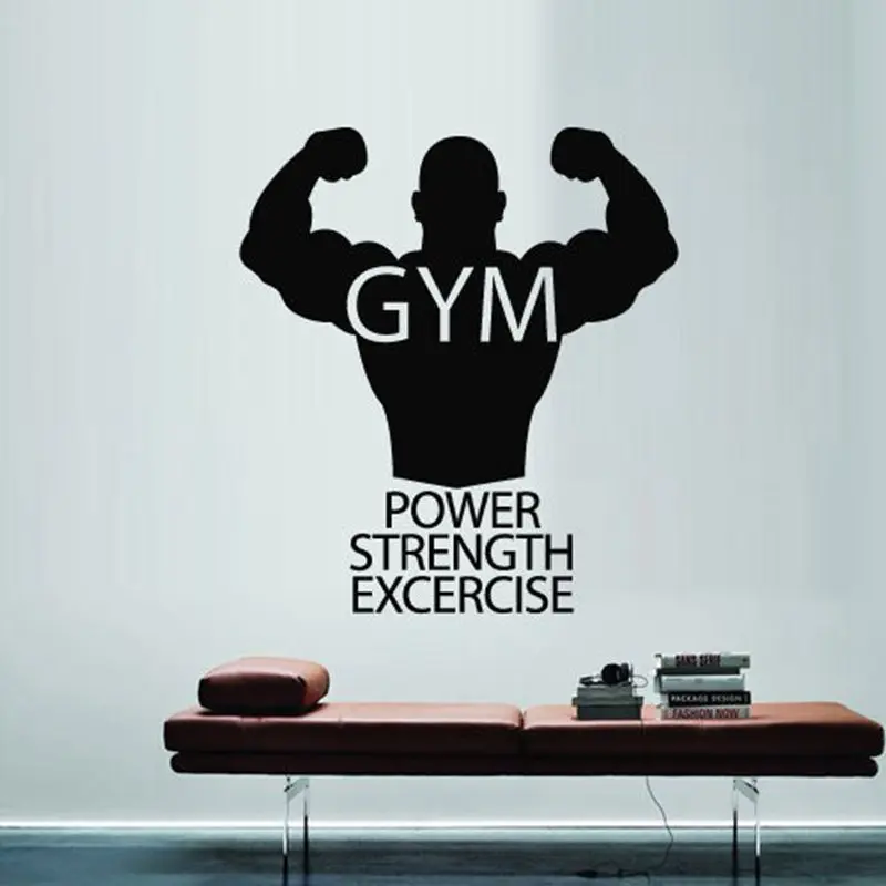

Gym Sticker Fitness Decal Body-building Posters Vinyl Wall Decals Pegatina Quadro Parede Decor Mural Gym Sticker