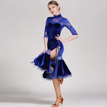 Средней длины кружева трико для танцев женские бархатные тела Латинской балета Танцы купальник для практики или производительность 5 размеры GB013