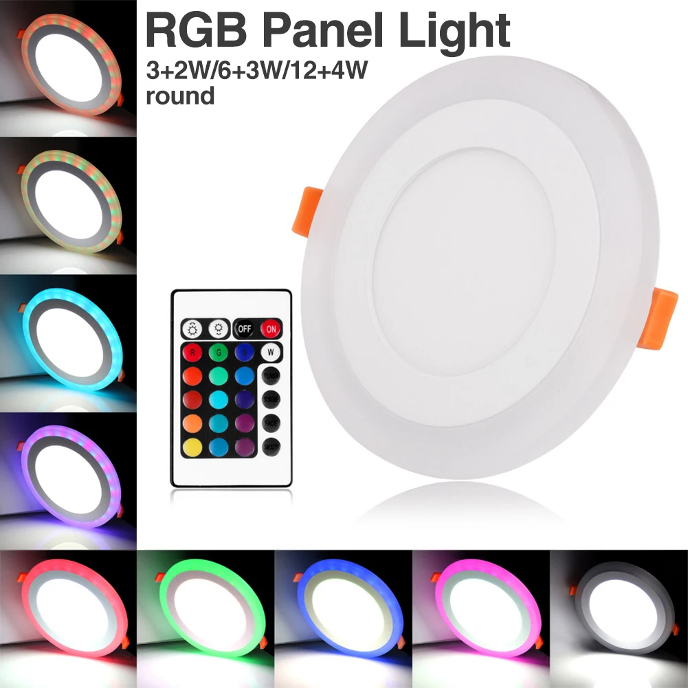 

SELLING Hot Sales Colorful LED Panel Downlight 5W 9W 16W RGB Panel Light AC 100-265V Recessed Ceiling Lamp led Ceiling lamp