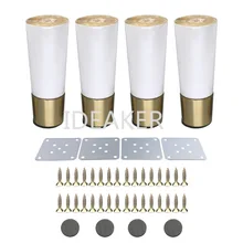 4 шт. 4,8x12x3,6 см мебель деревянные ножки медная мебель ножки шкаф стол диван ножки с железными прокладками прокладки винты