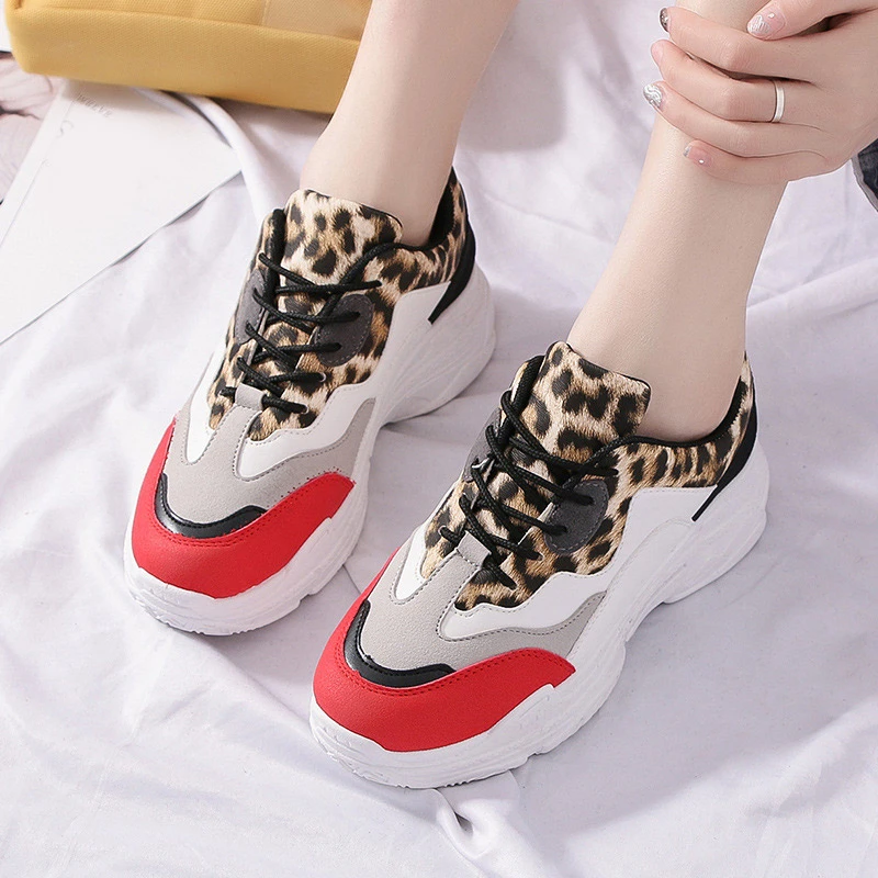 dad sneakers leopard