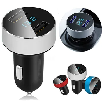 

3.1A Dual USB Car Charger With LED Display Fast Car Charger Adapter for Universal Mobile Phone Hot Sale