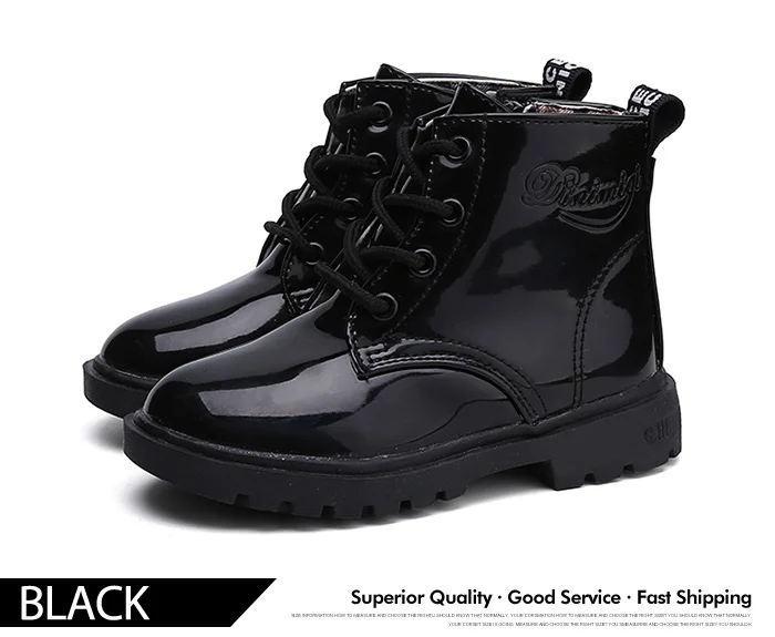 New 2017 Winter Children Shoes PU Leather Waterproof Martin Boots Kids Snow Boots Brand Girls Boys Rubber Boots Fashion Sneakers (10)