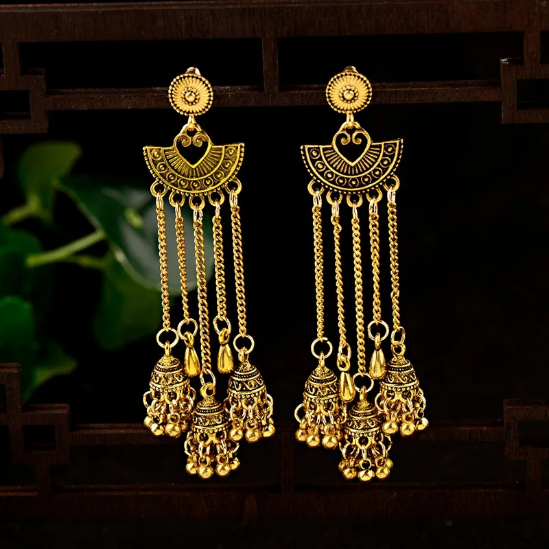 Египетские Винтажные серьги Jhumka индийские турецкие ювелирные изделия для женщин