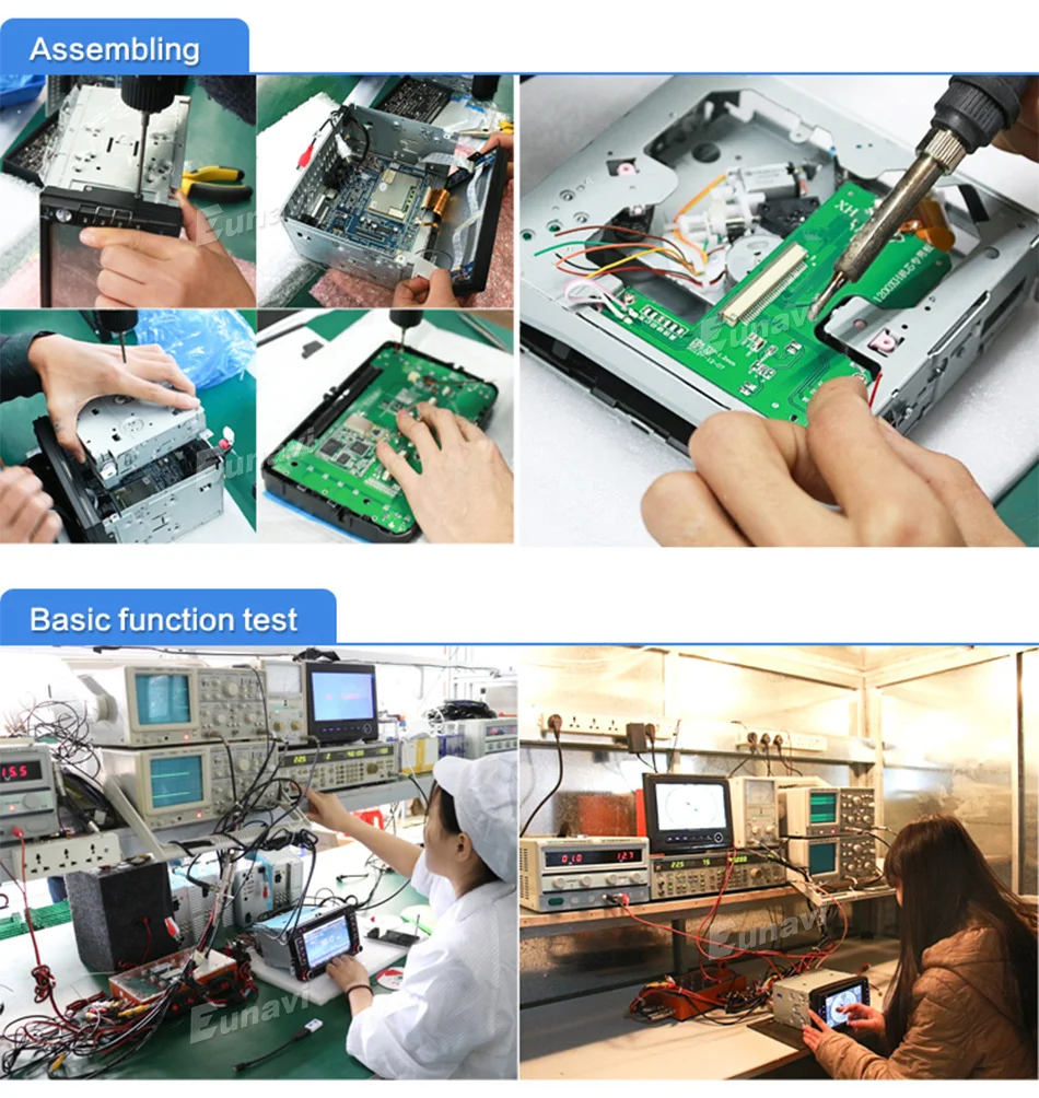 Perfect Eunavi Quad core 2G RAM Android 9  2 din Car DVD Player Car Radio GPS Navi for Ford Focus Galaxy with Audio tereo Head Unit 32