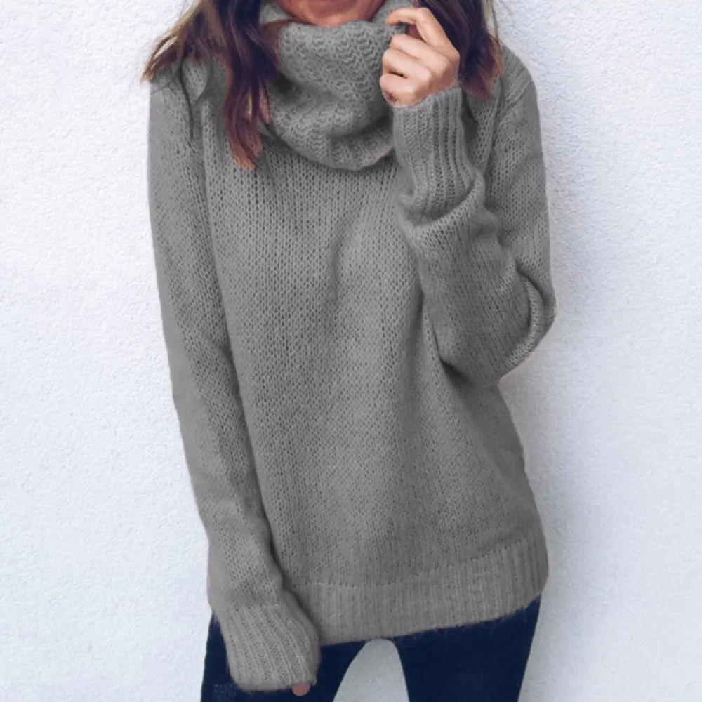 

Women Turtleneck Pullover Sweater Soft Jumper Long Sleeve Warm Thick Turtleneck Sweater Mustard Color Loose Knitted Jersey 7.9