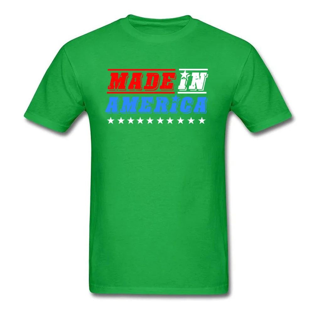 MADE IN AMERICA Special Printed Tops & Tees Crewneck NEW YEAR DAY 100% Cotton Short Sleeve T-shirts for Men Geek Top T-shirts MADE IN AMERICA green
