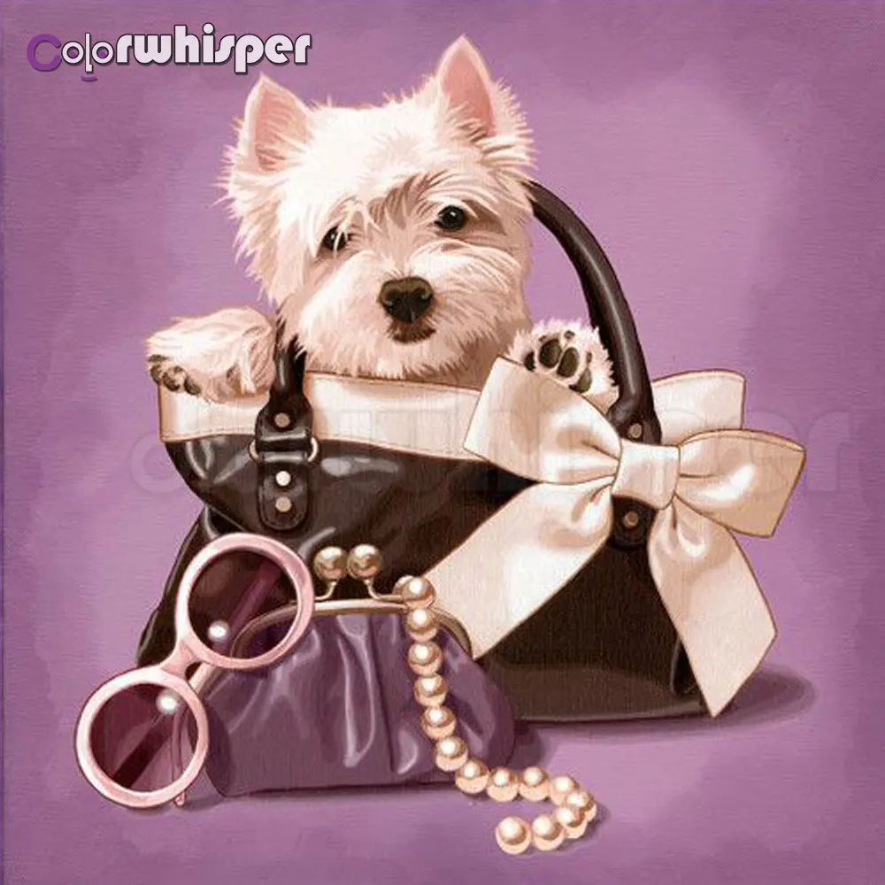

Diamond Painting Full Square/Round Cartoon Bag Eyes Teacup Dogs 5D Daimond Painting Picture Mosaic Cross Stitch Crystal Z034