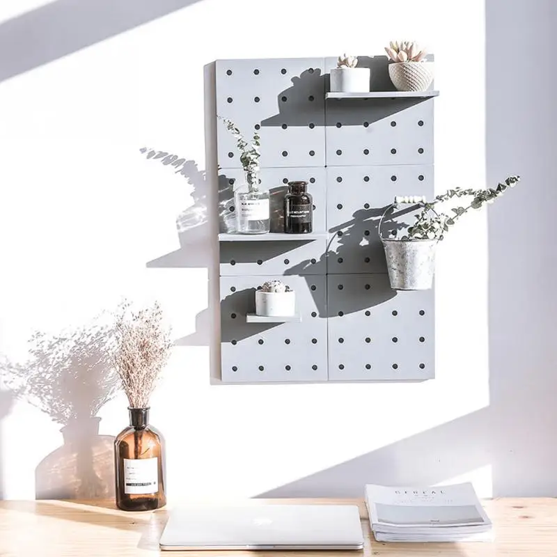 

Creative Plastic Organizer Home Display Holder Hole Board Storage Pegboard Modern Wall Decoration