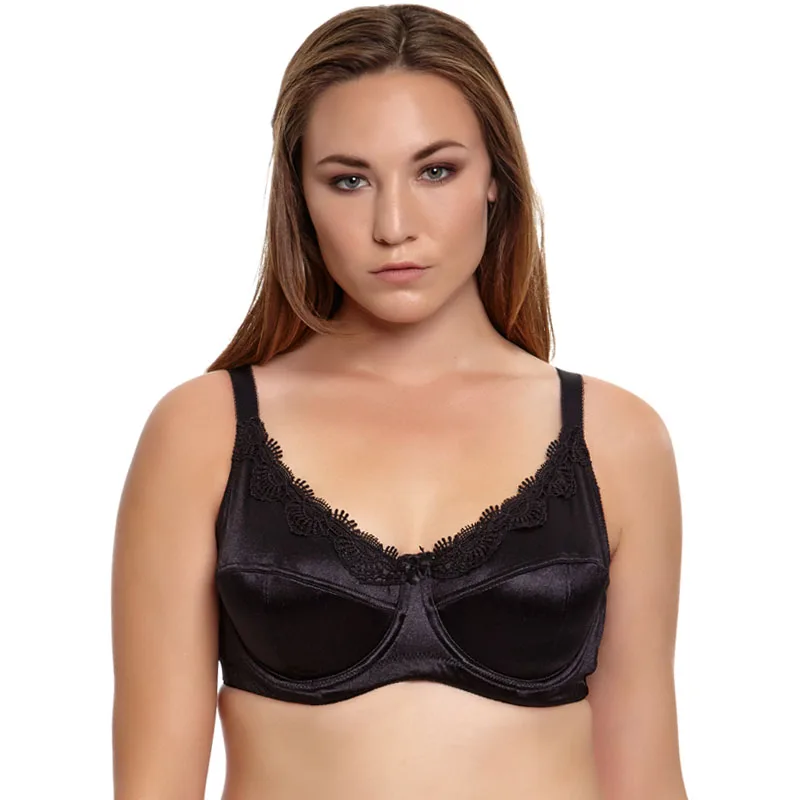 Sujetador BL953 para mujer de talla grande rojo/morado/Negro/caqui Color Spandex satén bordado ropa interior tiene 36 46C/D/DD/DDD/E/F sujetador de talla grande|bra 36a|bra size 34 dbras size 40c - AliExpress