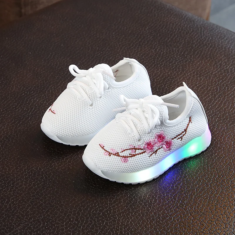 

Toddler Shoes With LED Light Fashion Baby Gir Shoes Little Kids Sneakers Sports Soft Bottom For Girls Eur Size 21-30