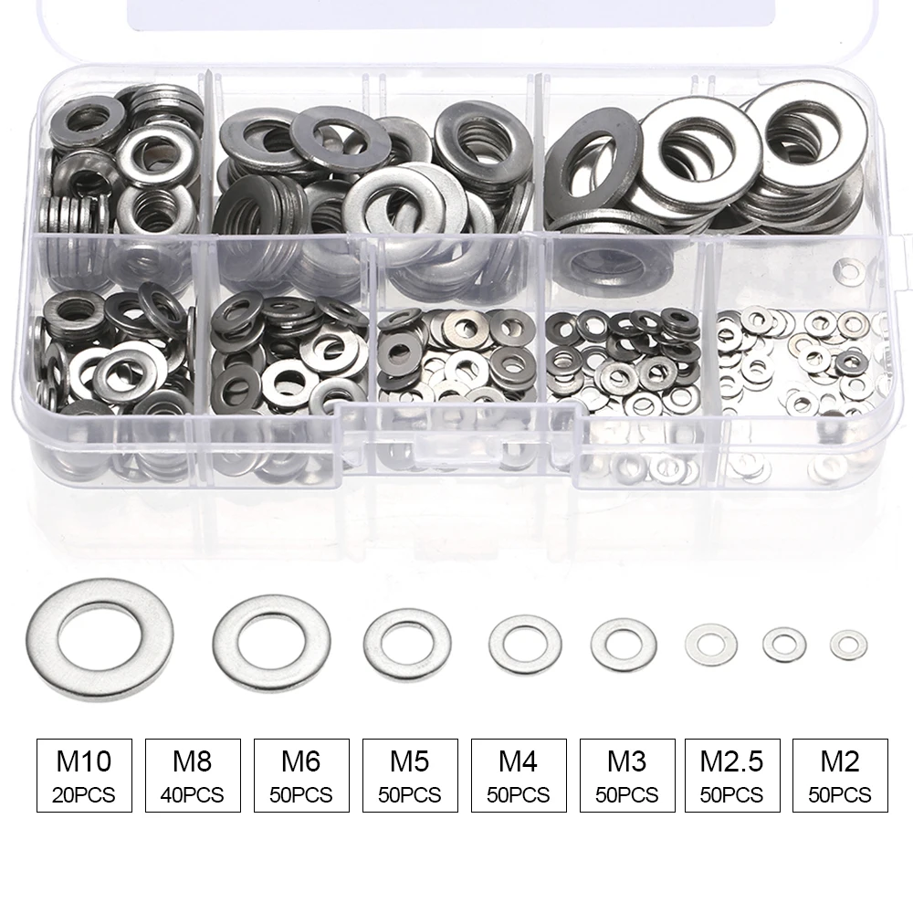 

Flat Washer Set DIN125-M2/M2.5/M-3/M-4/M5/M6/M-8/M-10 Stainless Steel 304 Flat Washer Set