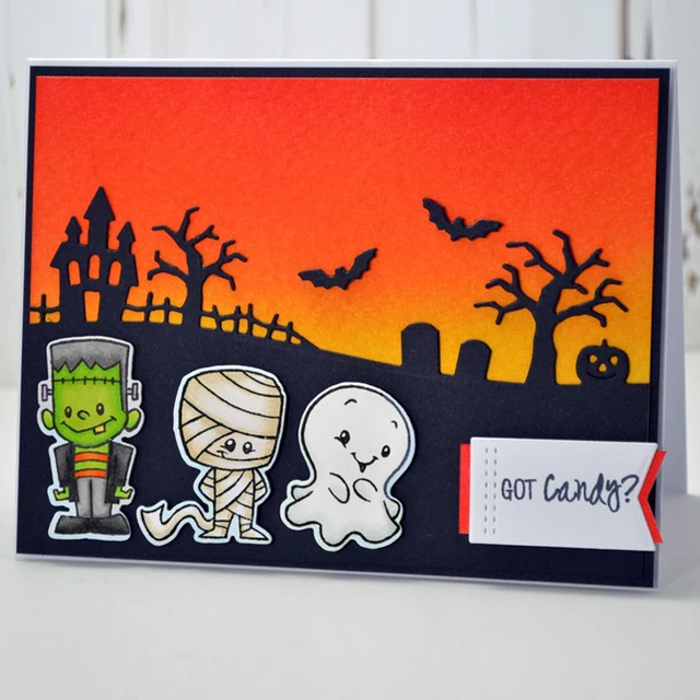 cute halloween monster clear stamps for diy scrapbooking paper card