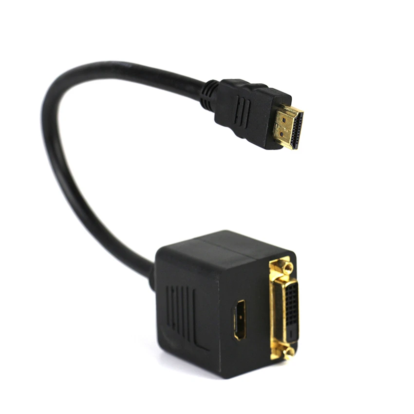 DVI Fiber Extender,2016 DVI-D 24+1 HDTV female to HDTV male adapter with cable for 3D 1080P LDC Projector Computer Video Card (5)