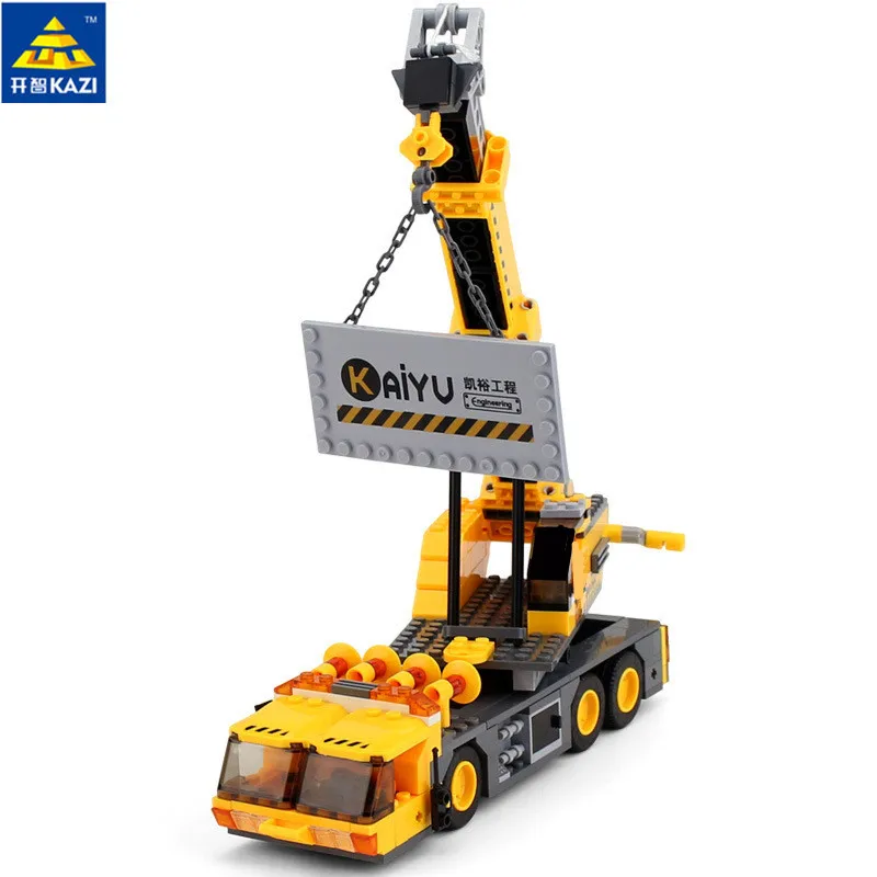 Comprar Bloques de construcción de la serie de la grúa de la ciudad de KAZI 380 Uds DIY juguetes educativos de aprendizaje ladrillos de educación regalos para niños