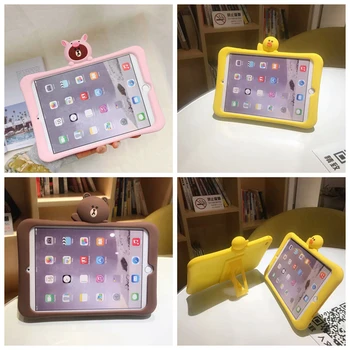 

Soft Silicone Stand case For iPad 2/3/4 A1460 A1459 A1458 A1416 A1430 A1403 A1395 A1396 Cases Animal Pattern Kids cover funda