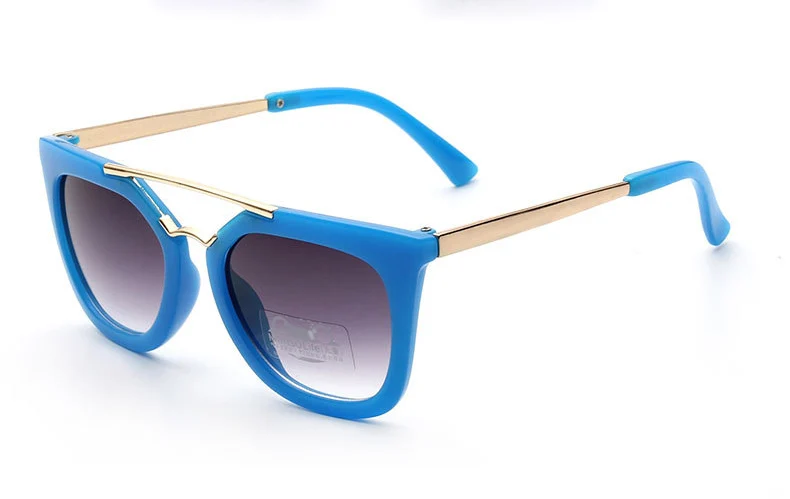 Летняя мода для мальчиков и девочек UV400 металлическая ножка очки Детские/Отличные детские солнечные очки oculos de sol стильные очки n543 - Цвет линз: Синий