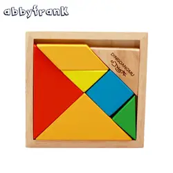 Abbyfrank Дерево Красочные Пазлы математики Tangram дети вызов IQ детские головоломки игрушки заморозить головоломка для подарок на день рождения