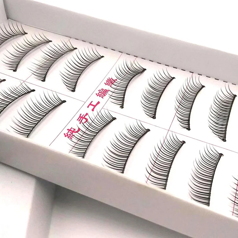 10 pairs of pure handmade false eyelash cotton stalk natural beauty simulation grafting thick eye tail elongated eyelashes #06 (3)