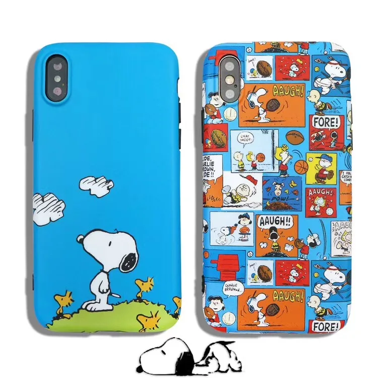 Cute Cartoon PEANUTS Charlie Brown Phone Case For iPhone 7 8 6 6s plus 11 pro x xs max xr Pet dog high quality soft IMD Cover