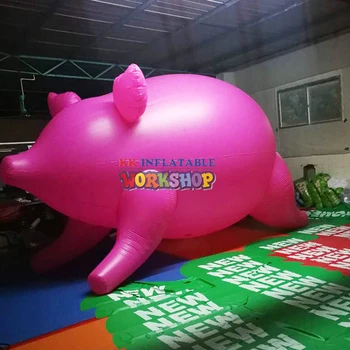 

Customized giant red shinning inflatable flying pig for display