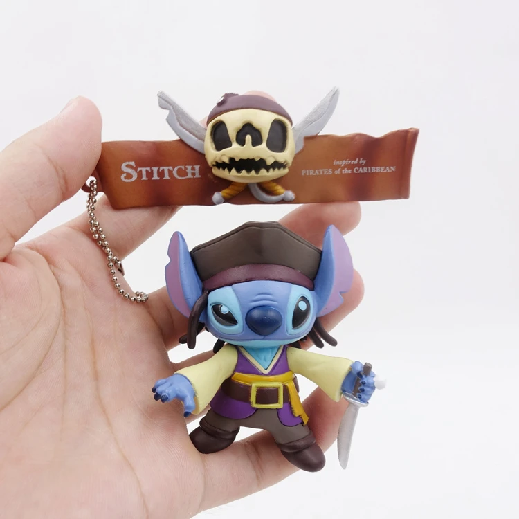 リロ スティッチ図キーホルダーおもちゃステッチコスプレ海賊カリブ海スケルトンフィギュアモデル人形バッグペンダント Aliexpress