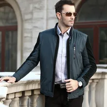 Autumn Winter Men Fashion Zipper Jackets Down Middle-Aged Casual Male Jacket Stand Collar Coats Man Jackets Large Size