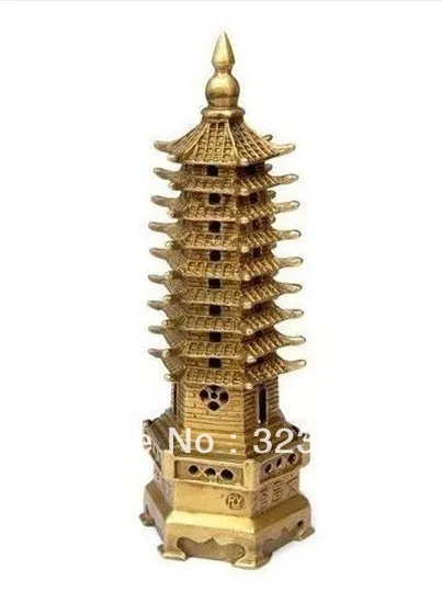 

9-Tier Pagoda Religion Tower Chinese Bronze Statue Decoration