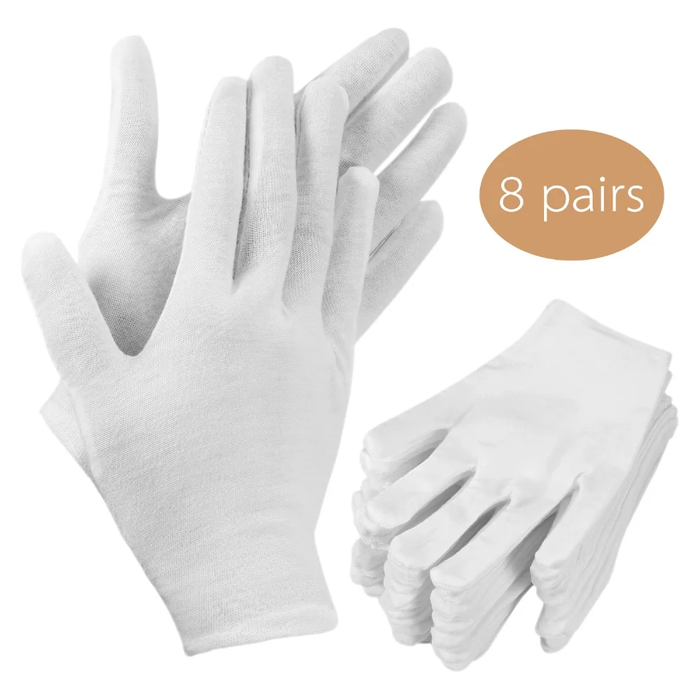

BEADNOVA WOMEN COTTON WHITE GLOVES INSPECTION LINING GLOVES(White, 8 pairs)