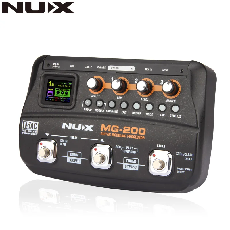 

NUX MG-200 Guitar Modeling Processor Guitar Multi-effects Processor with 55 Effect Models