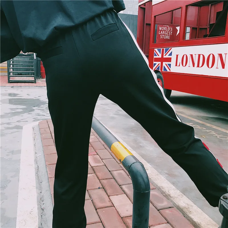 Spring And Autumn Korean Ulzzang Black Pants Personality Loose Bandage Design Harem Pants Fashion Harajuku Casual Pants For Girl1