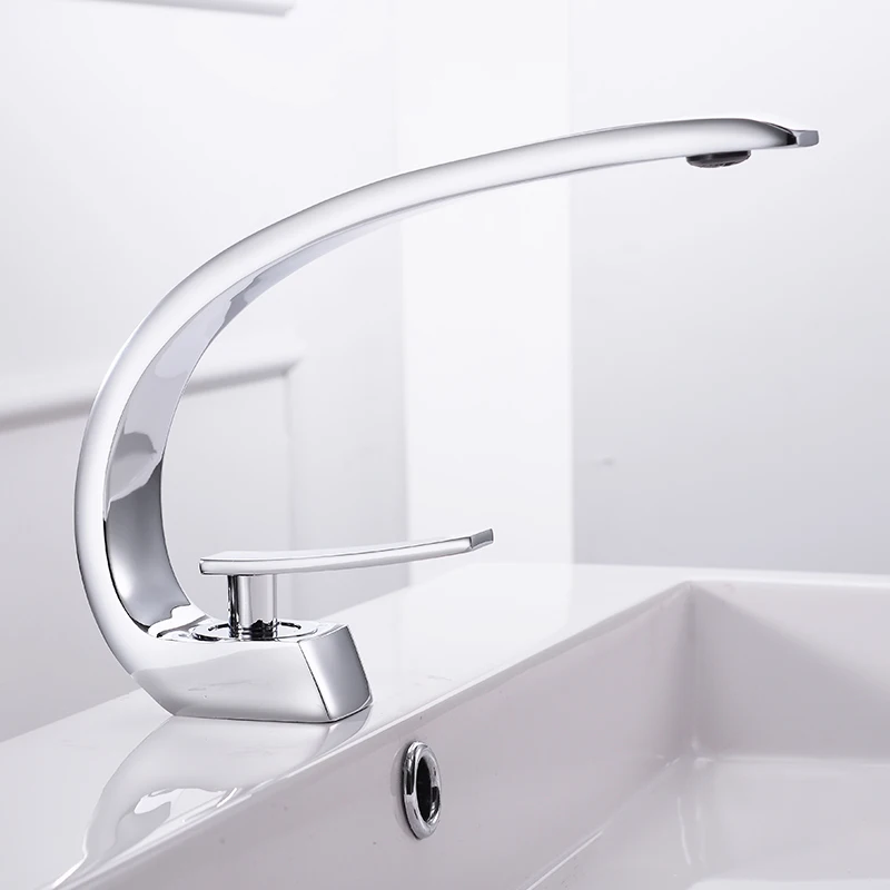 Billige Becken Armaturen Moderne Badezimmer Mischbatterie Messing Waschbecken Wasserhahn Einzigen Griff Einzigen Loch Elegante Kran Für Bad LH 16990