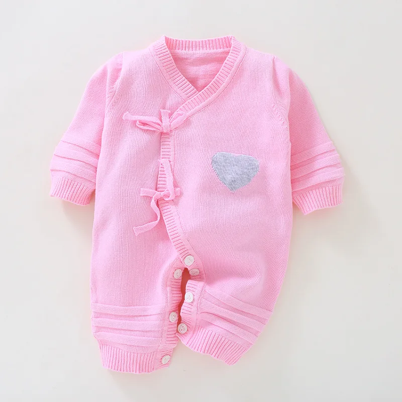 

Mioigee Newborn Baby Romper Jumpsuit Boys Girls Clothes Set Long-Sleeve Romper Knitted Unisex Baby Rompers For Kids
